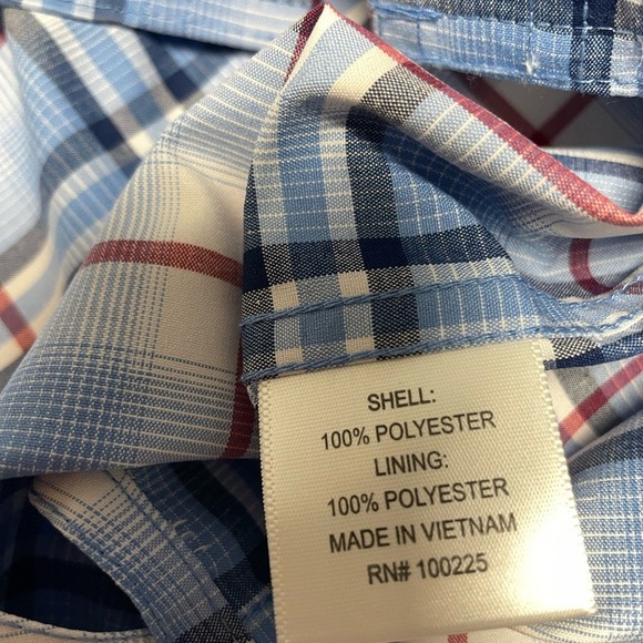 Lincoln Outfitters Blue Plaid Button Down Long Sleeve Shirt Mens XL - Picture 9 of 10